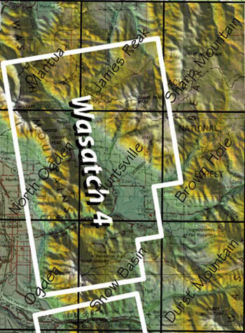 Wasatch Touring Map 4 - Snowbasin, Powder Mountain & Nordic Valley